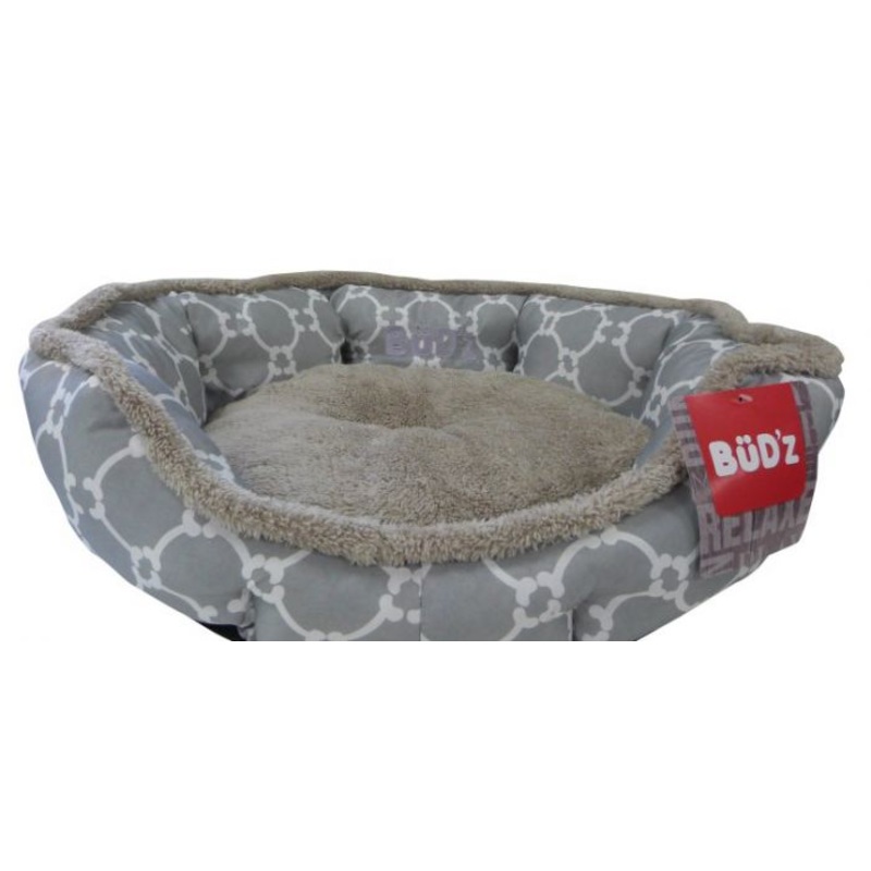 Bud-Z Round Cuddler S Grey Dog 17.5inx15.5in