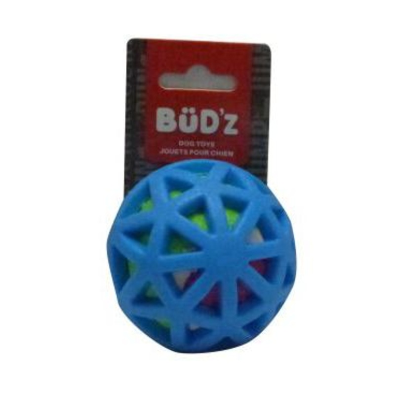 Bud'z Rubber Ball with Tennis Ball Small - Blue 2.5"