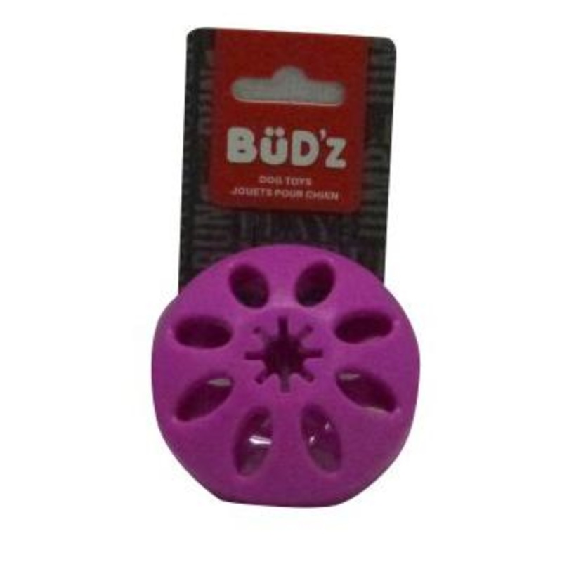 Bud'z Rubber Treat Disc Pink Dog Toy Small 2.5in