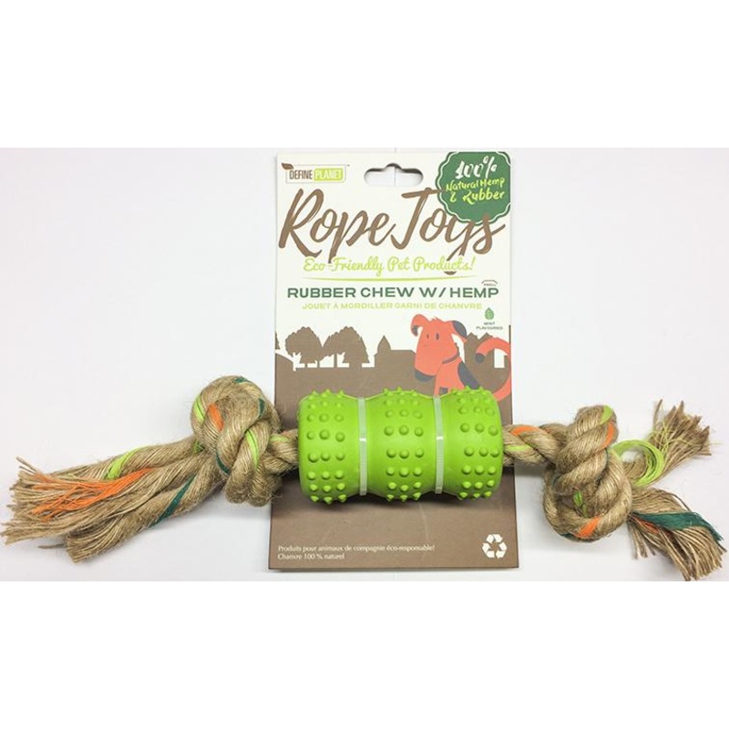 Define Planet Rope Joys Rope Toy Rubber Chew with Hemp Small Dog