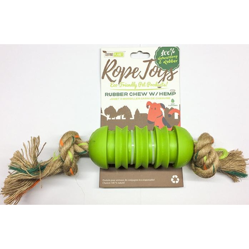 Define Planet Rope Toys Rubber Chew with Hemp Large