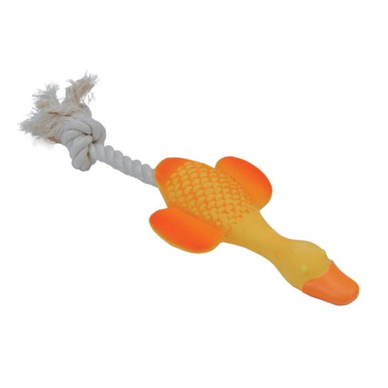 Lil Pals Latex and Rope Duck Dog Toy