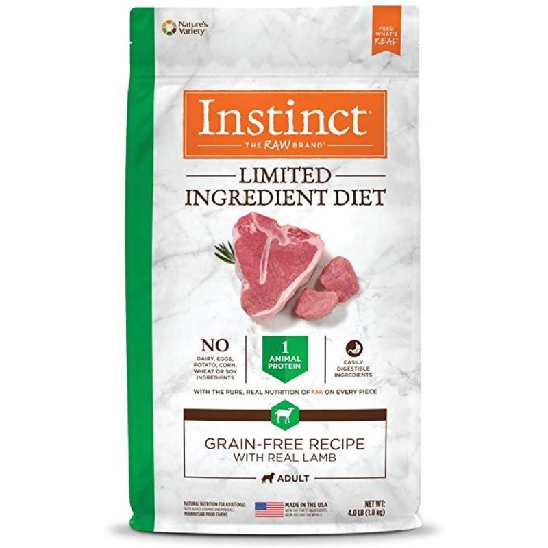 Nature's Variety Instinct Raw Brand Limited Ingredient Diet Grain Free Recipe with Real Lamb 4lbs