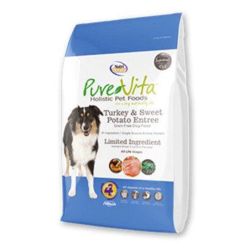 Pure Vita Holistic Dog Food GF LID Turkey and Sweet Potato 15lb