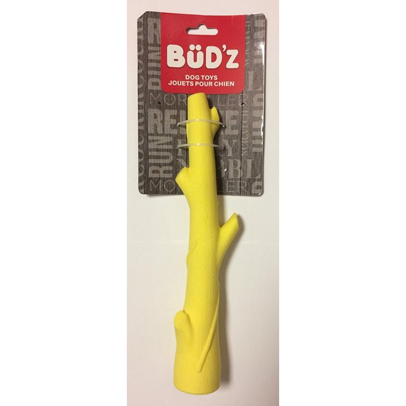Budz Rubber Foam Branch Yellow Dog Toy 11in