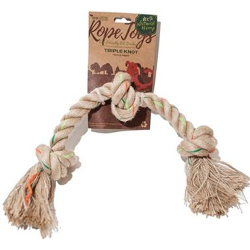 Define Planet Hemp Triple Knot Rope Toy for Dogs Large