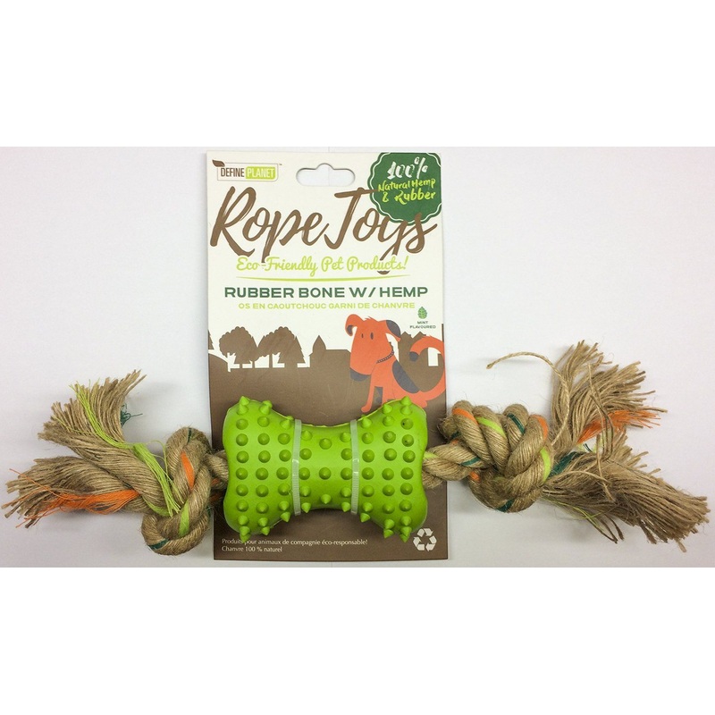 Define Planet Rope Joys Rope Toy Rubber Bone with Hemp