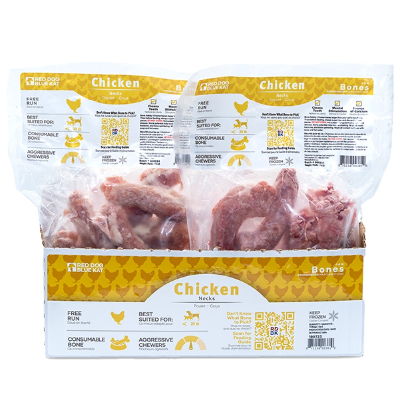 RDBK Raw Bones Chicken Necks 0.75lbs