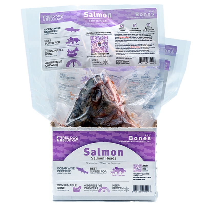 RDBK Raw Bones Salmon Heads 0.8lb