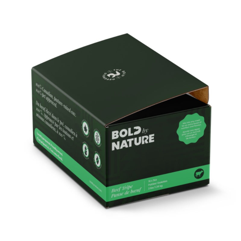 Bold by Nature Beef Tripe 3lbs - 3oz Patties