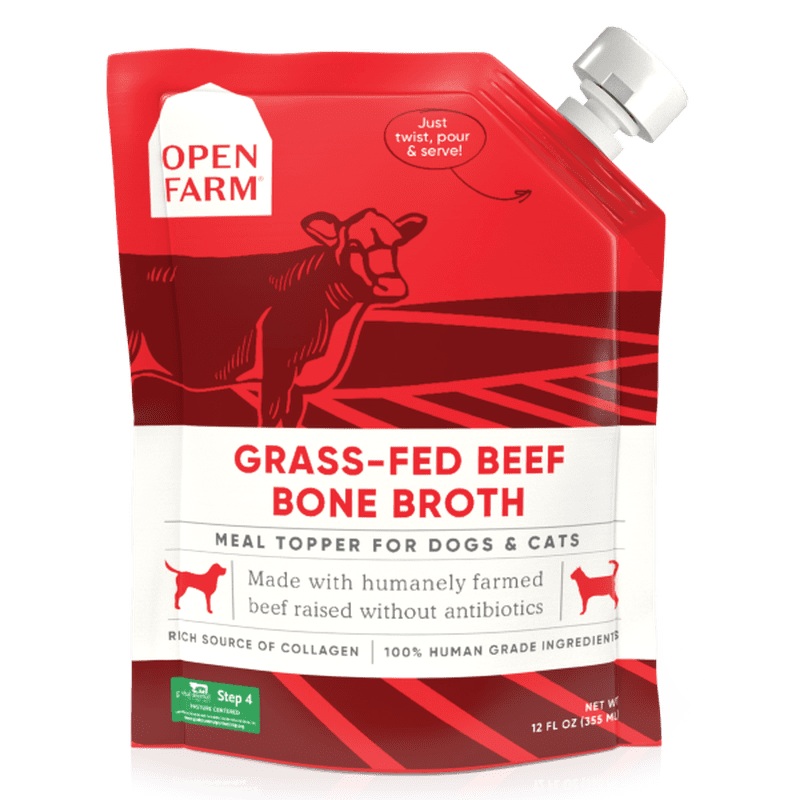 Open Farm Dog/Cat Bone Broth Topper Grass-Fed Beef 12 or 32oz