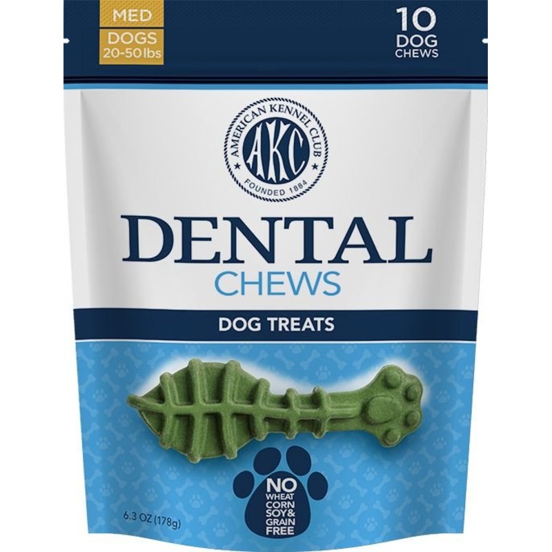 American Kennel Club AKC Natural Dental Chews Dog Treats, Medium, 10 count
