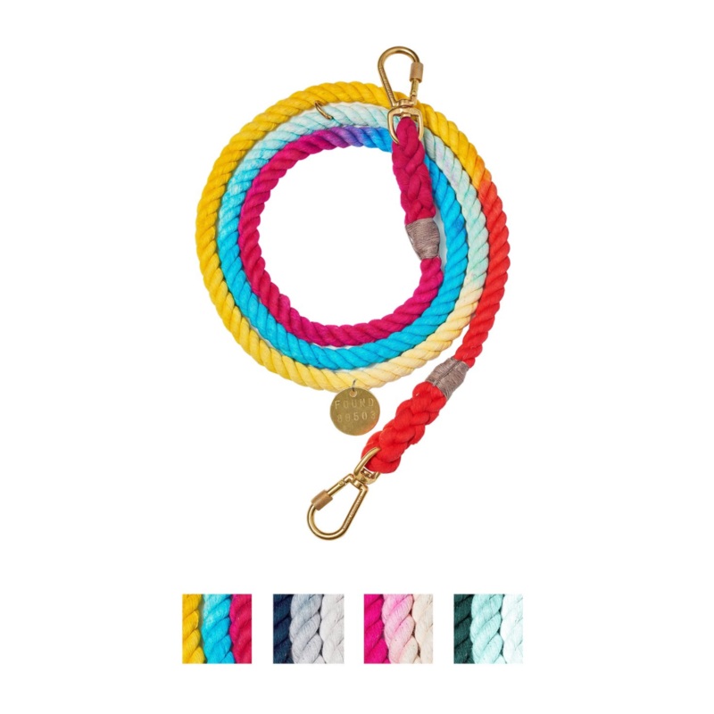 Found My Animal Adjustable Ombre Rope Dog Leash, 7-ft