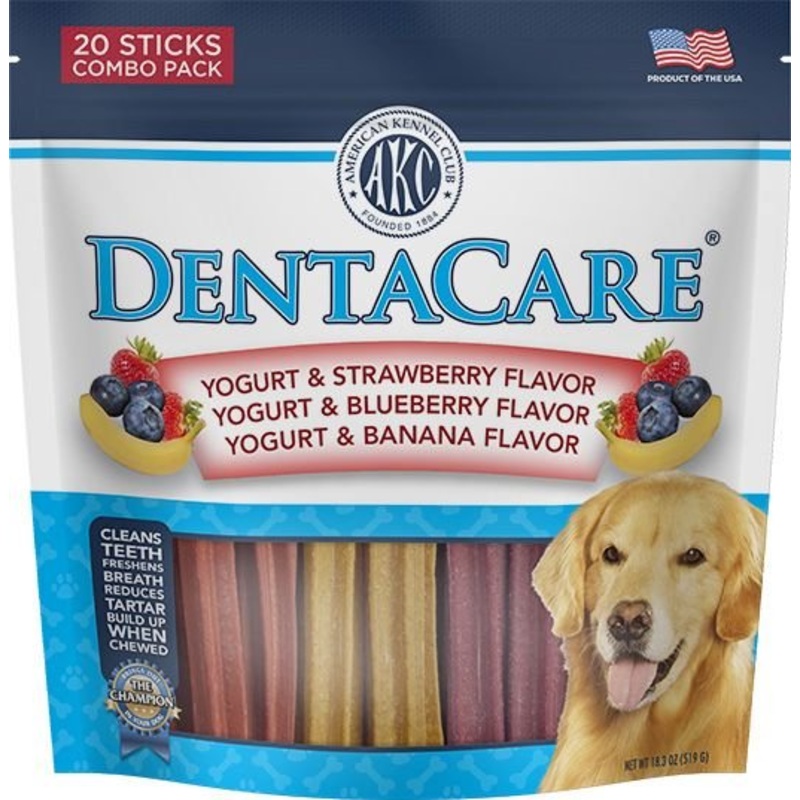 AKC Dentacare Yogurt with Strawberry Blueberry & Banana Flavor Dental Dog Treats