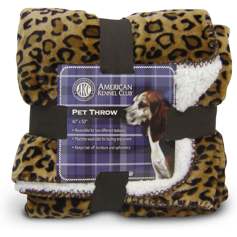 American Kennel Club AKC Animal Print Fleece Dog Blanket