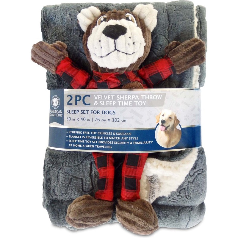 American Kennel Club AKC Dog Blanket & Plush Bear Set