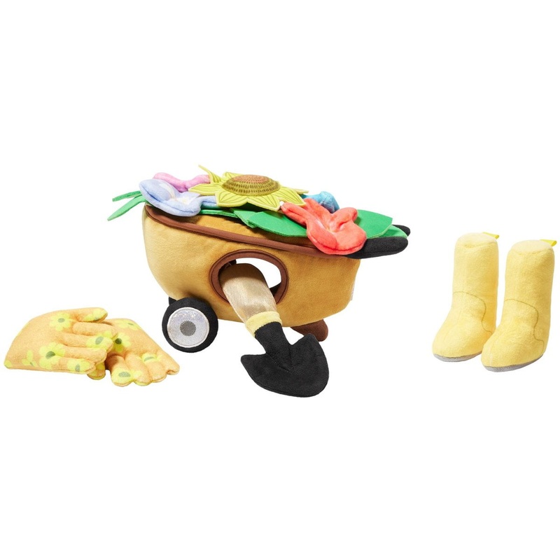 Frisco Spring Wheelbarrow Hide and Seek Puzzle Plush Squeaky Dog Toy