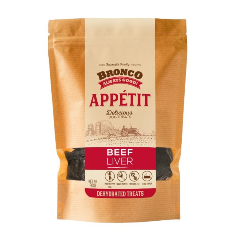 Bronco Apptit Dehydrated Dog Treats (Beef Liver)