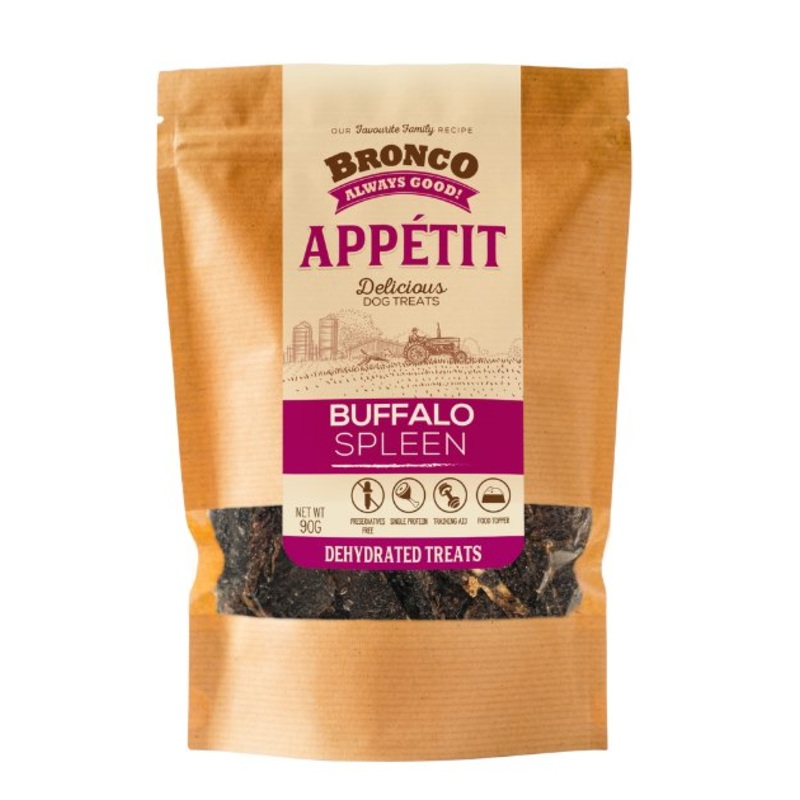 Bronco Apptit Dehydrated Dog Treats (Buffalo Spleen)
