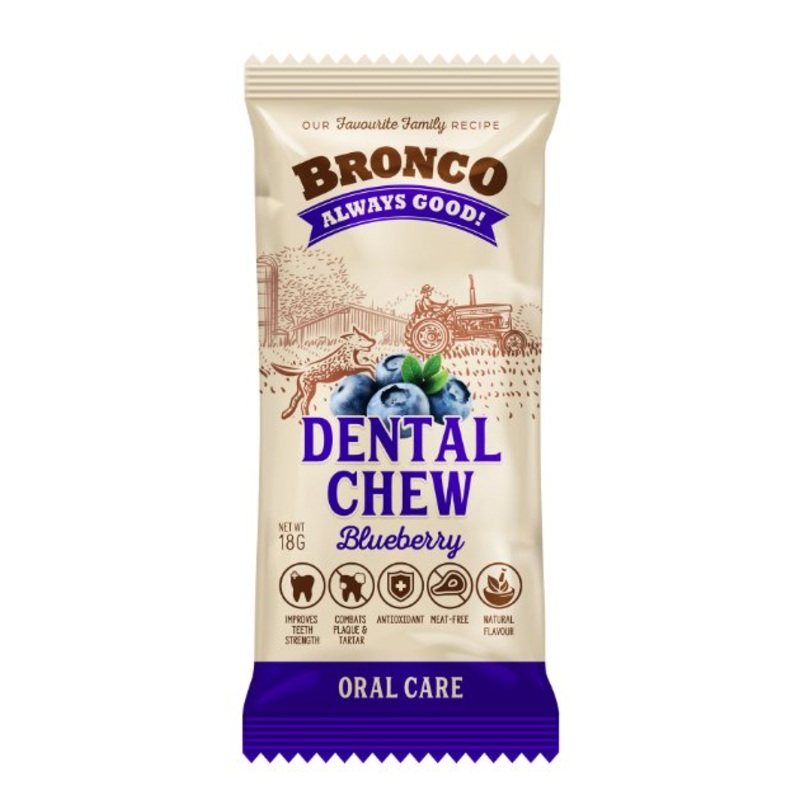 Bronco Dental Dog Chew (Blueberry)