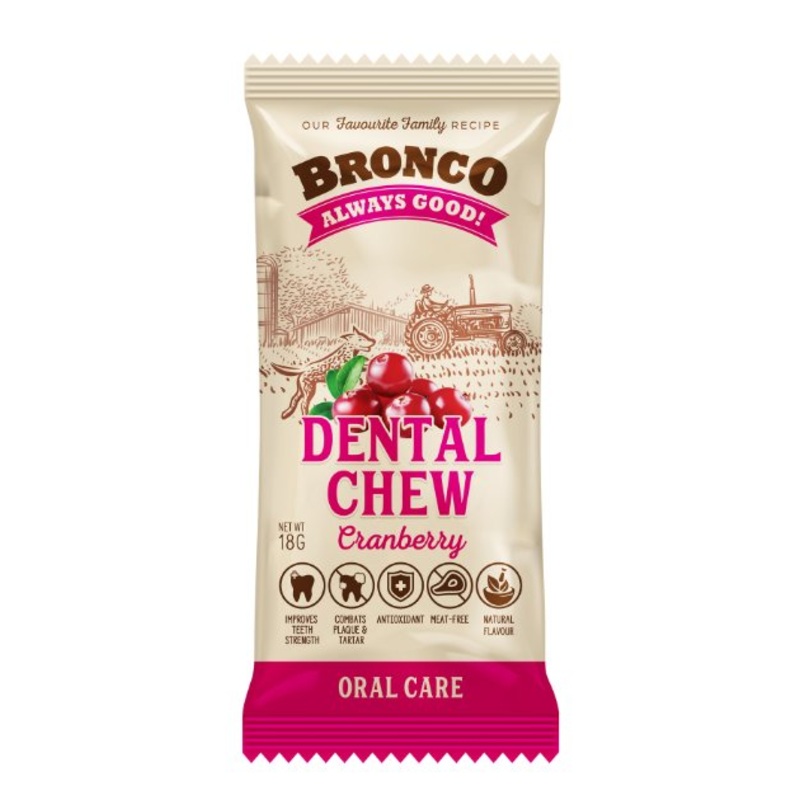 Bronco Dental Dog Chew (Cranberry)