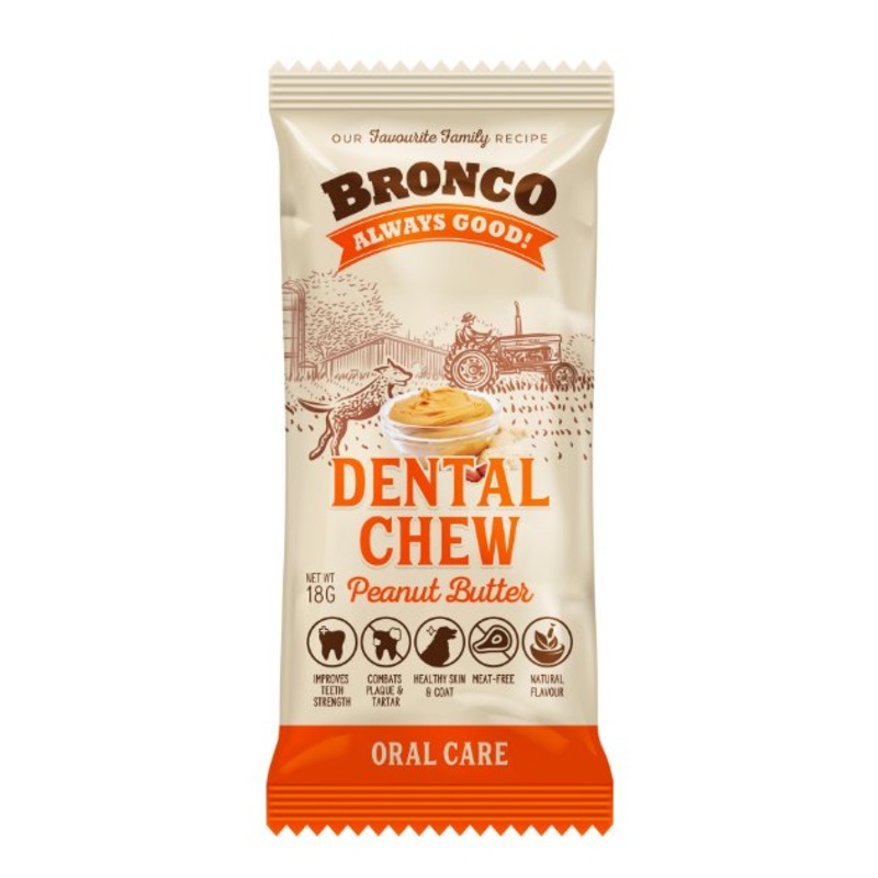 Bronco Dental Dog Chew (Peanut Butter)