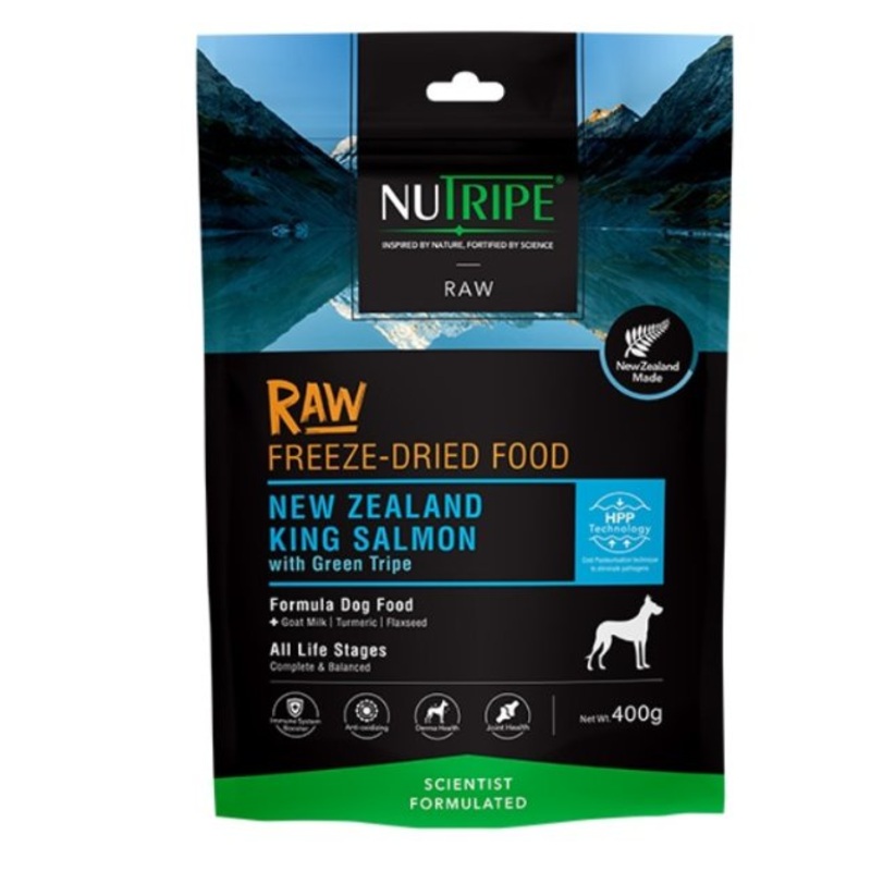Nutripe Raw Freeze Dried Dog Food (NZ King Salmon with Green Tripe)