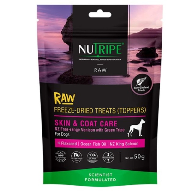 Nutripe Raw Freeze Dried Dog Treats & Toppers (Skin & Coat Care)