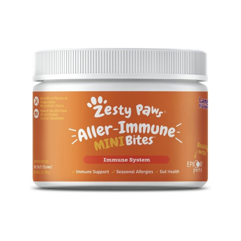 Zesty Paws Aller-Immune MINI Bites Immune System Supplements for Small Dogs (Lamb Flavour)
