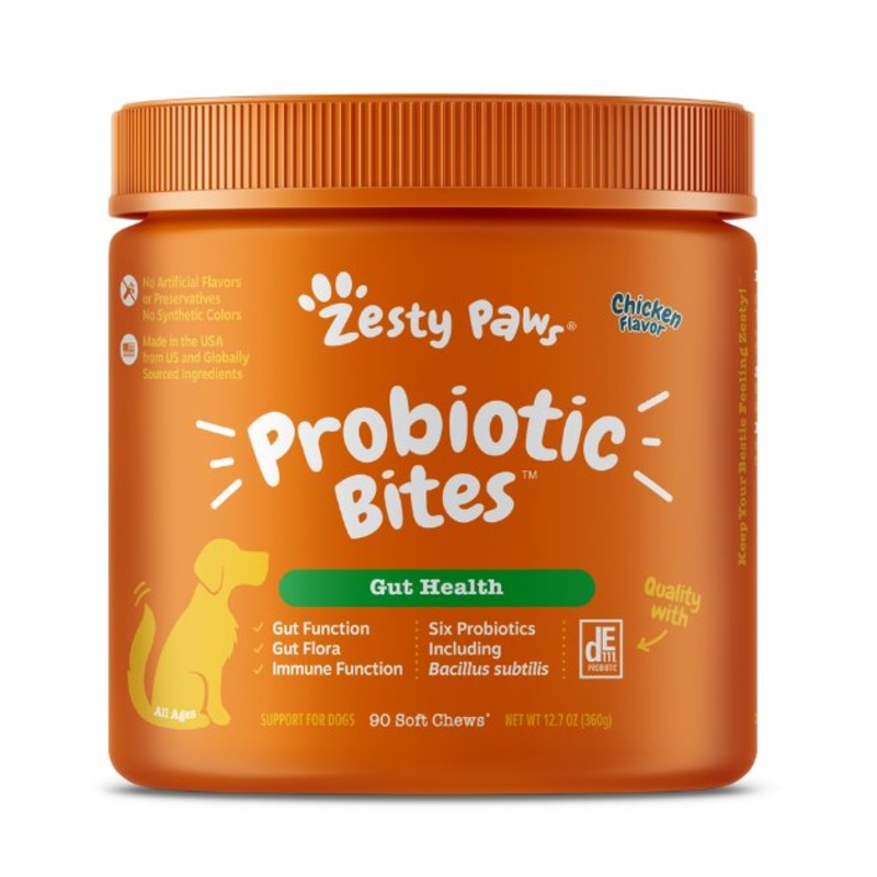 Zesty Paws Probiotic Bites Gut Supplements for Dogs (Chicken Flavour)