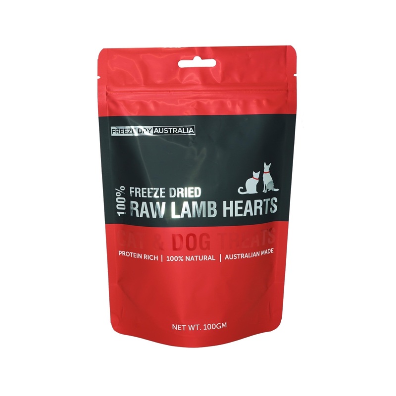Freeze Dry Australia Raw Lamb Hearts Freeze Dried Cat & Dog Treats