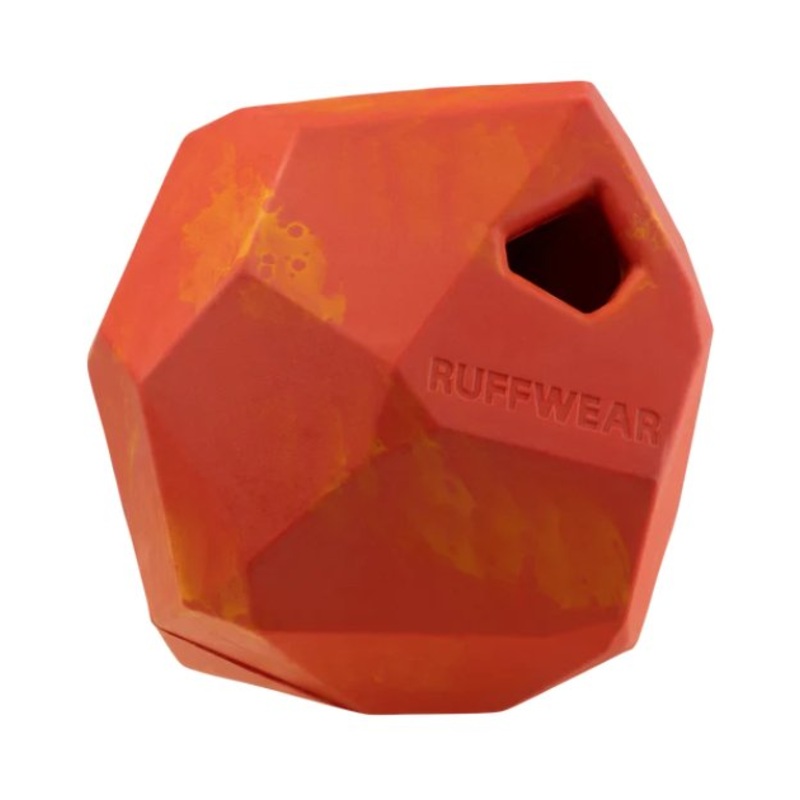 Ruffwear Gnawt-a-Rock Natural Rubber Treat Dispenser Throw Dog Toy (Red Sumac)