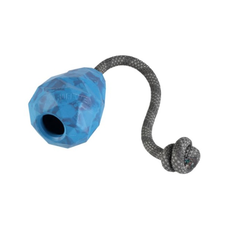 Ruffwear Huck-a-Cone Rubber & Rope Tug & Fetch Dog Toy (Blue Pool)
