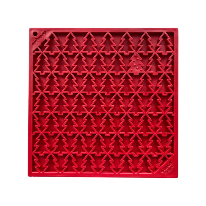 SodaPup Enrichment Lick Mat For Dogs (Square / Red Tree)