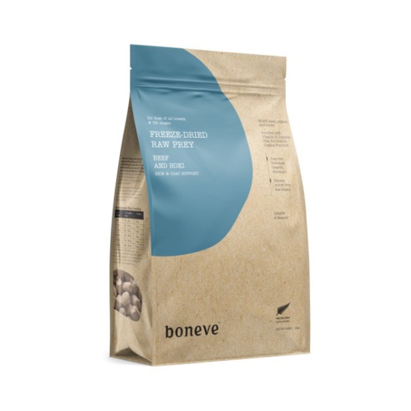 Boneve Earthmade Freeze-Dried Raw Prey Dry Dog Food (Beef & Hoki)