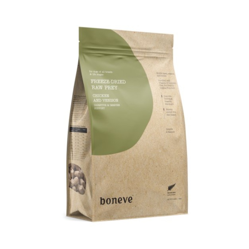 Boneve Earthmade Freeze-Dried Raw Prey Dry Dog Food (Chicken & Venison)