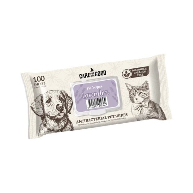 Care For The Good Antibacterial Wipes For Dogs & Cats (Lavender)