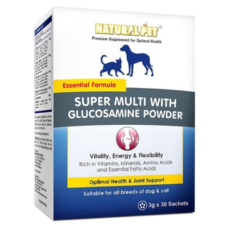 GIFT WITH PURCHASE >$120: NATURAL PET Super Multi with Glucosamine Powder Supplement For Dogs & Cat (1 x Sachet)