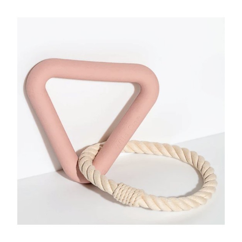 Wild One Triangle Tug Dog Chew Toy (Blush)