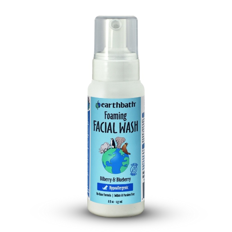 Earthbath Hypoalergenic Foaming Facial Wash (Bilberry & Blueberry) for Dogs and Cats