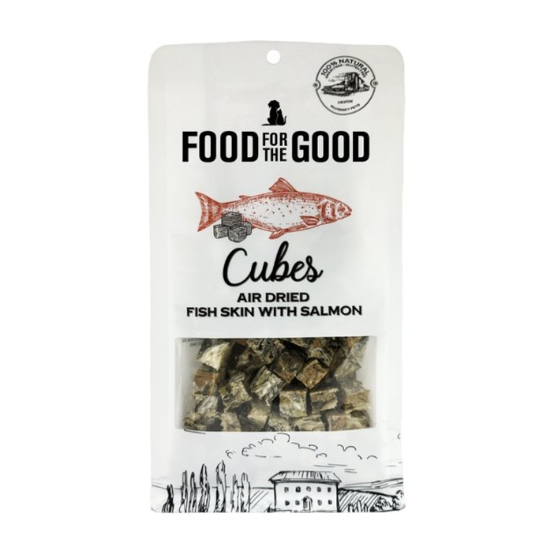 Food For The Good Air Dried Cat & Dog Treats (Fish Skin With Salmon Cubes)