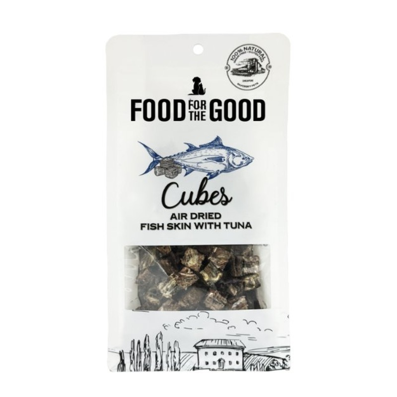 Food For The Good Air Dried Cat & Dog Treats (Fish Skin With Tuna Cubes)