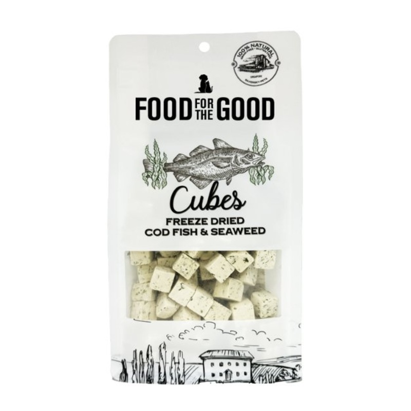 Food For The Good Freeze Dried Cat & Dog Treats (Cod Fish & Seaweed Cubes)