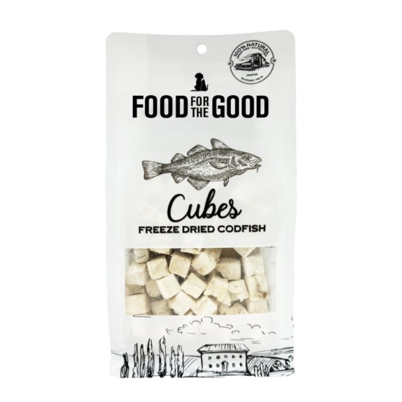 Food For The Good Freeze Dried Cat & Dog Treats (Codfish Cubes)