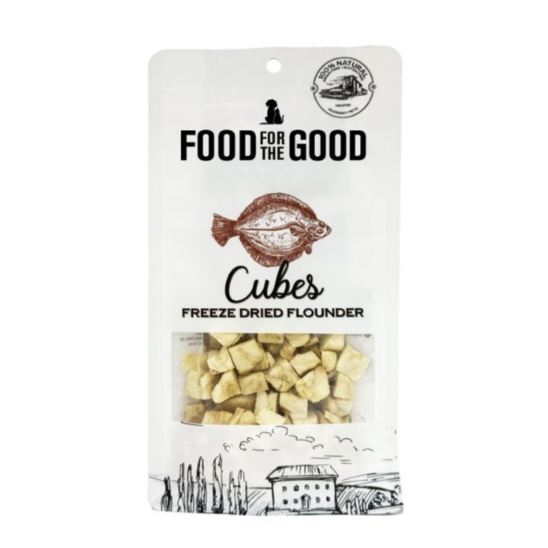 Food For The Good Freeze Dried Cat & Dog Treats (Flounder Cubes)
