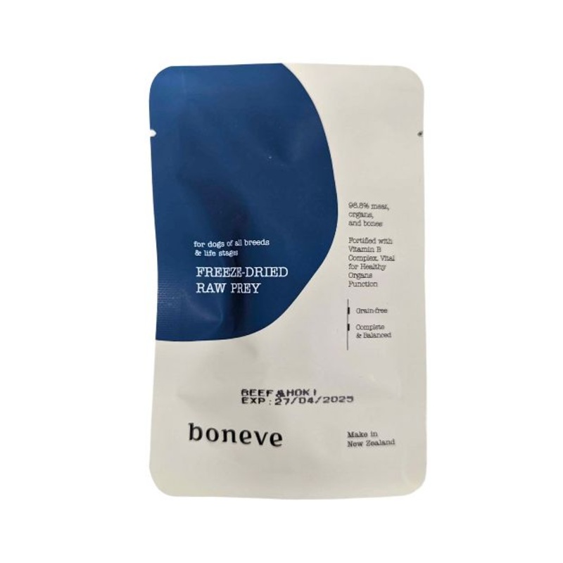 GIFT WITH PURCHASE >$120: Boneve Earthmade Freeze-Dried Raw Dry Dog Food (Random Flavour Trial Pack x 1)