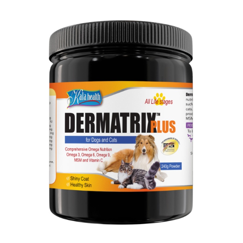 Kala Health DERMATRIX PLUS Shiny Coat & Healthy Skin Supplements for Dogs and Cats