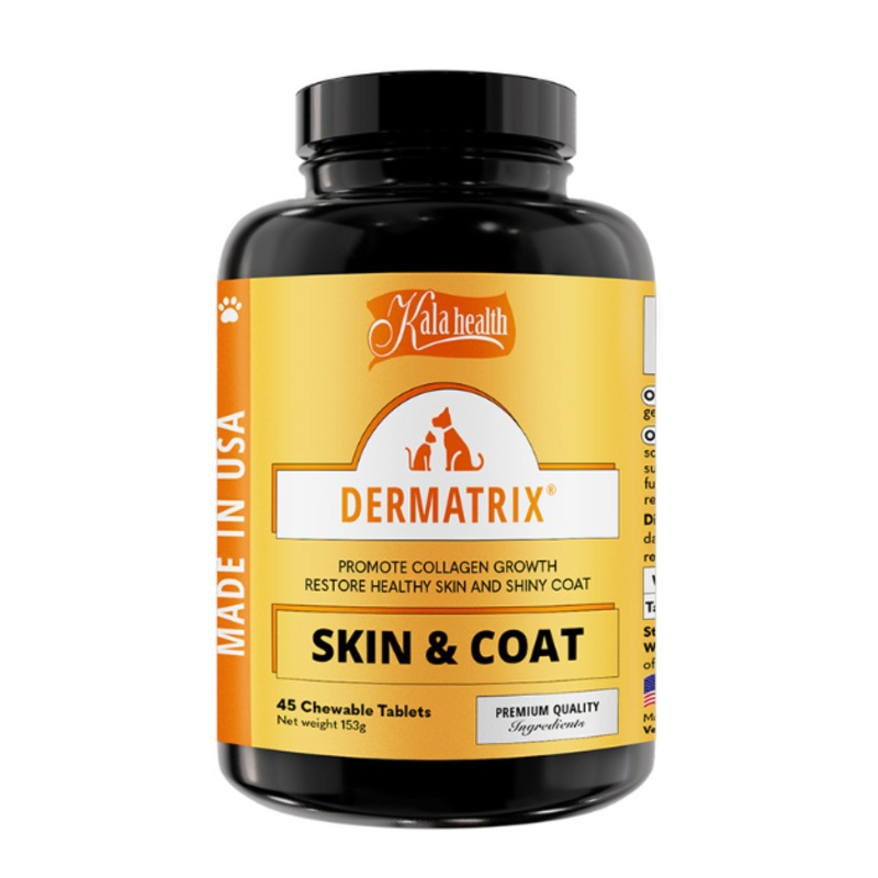 Kala Health DERMATRIX (Skin & Coat) Promote Collagen Growth Supplements for Dogs and Cats