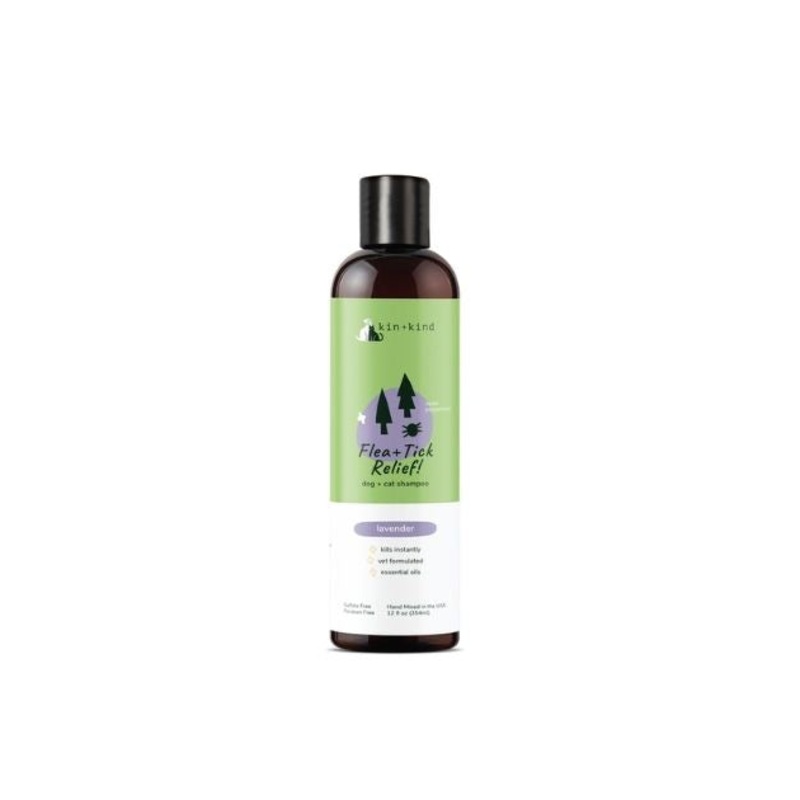 Kin+Kind Flea & Tick Relief! Natural Dog & Cat Shampoo (Lavender)