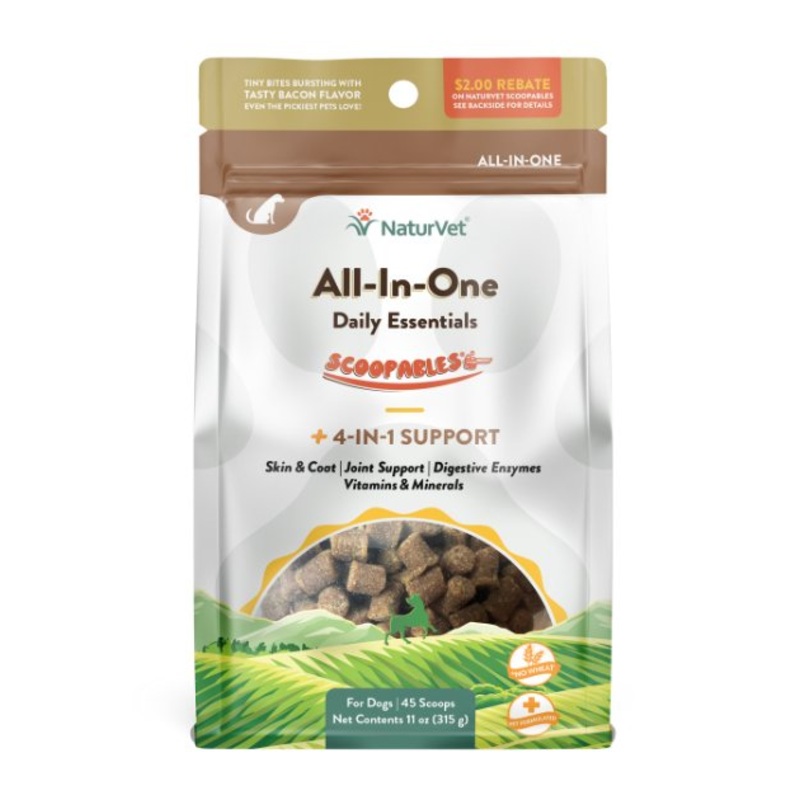 NaturVet Scoopables (Tiny Bites With Bacon Flavour) All-In-One Daily Essentials 4-in-1 Support Dog Supplement